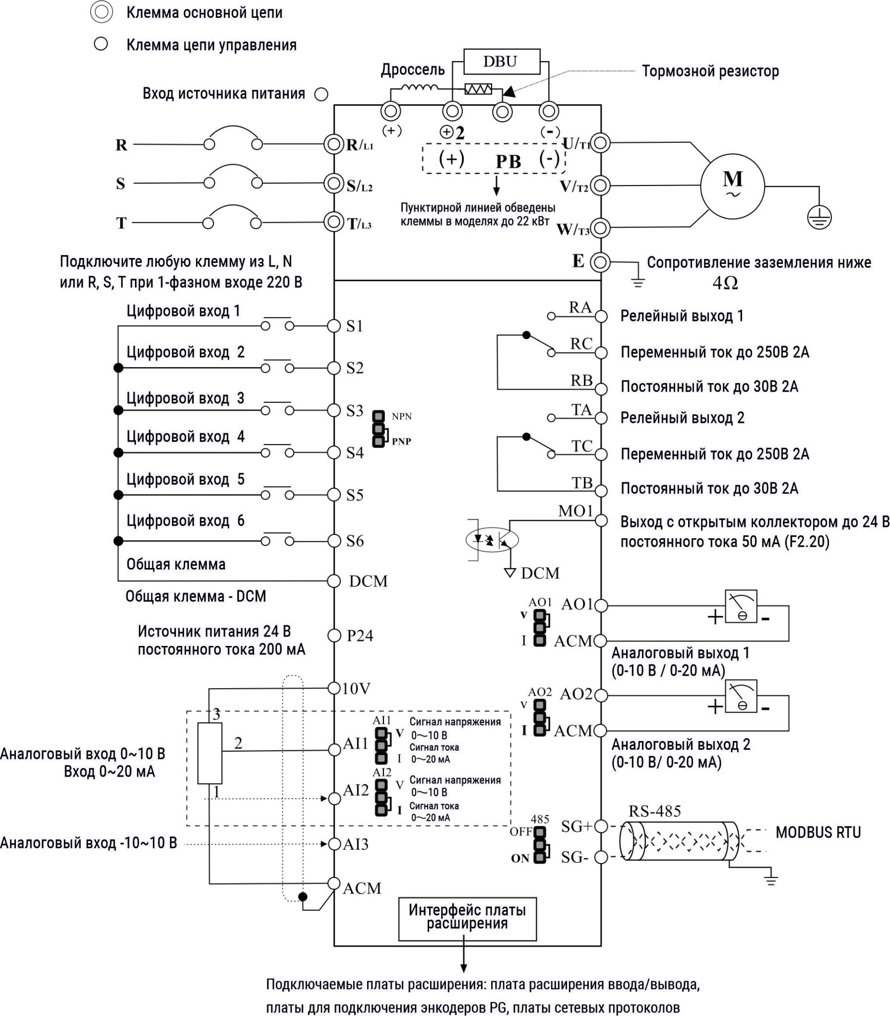 Схема подключения частотного преобразователя ИНСТАРТ серии LCI