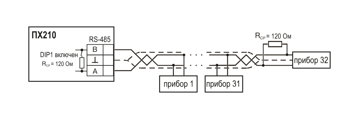 Схема подключения Пх210